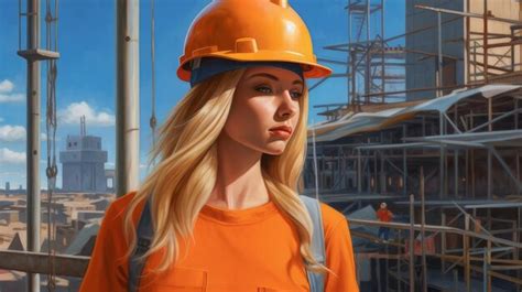 Premium AI Image | Woman in a helmet at a construction site