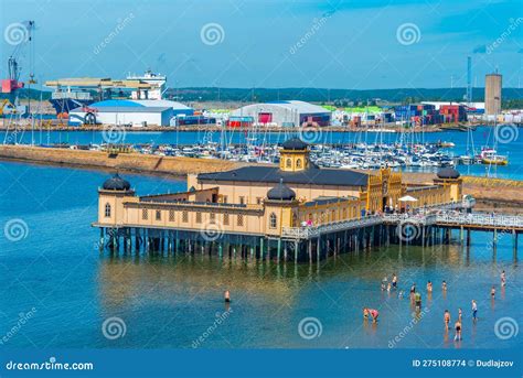 Varberg, Sweden, July 12, 2022: Bathhouse at a Beach in Swedish ...