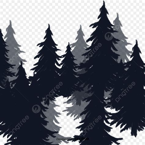 Night Forest PNG Transparent, Cartoon Night Black Forest, Winter ...