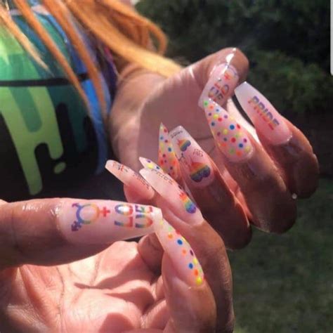 Nail Decals Rainbow Pride LGBTQ (Peel and Stick) LGB901 | Long acrylic ...