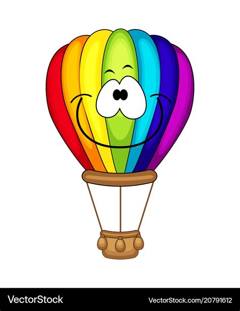 Cute cartoon air balloon Royalty Free Vector Image