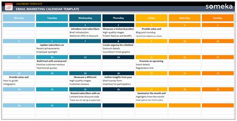 Email Marketing Calendar Template [Free Downlaod]