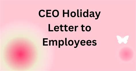 ceo holiday letter to employees