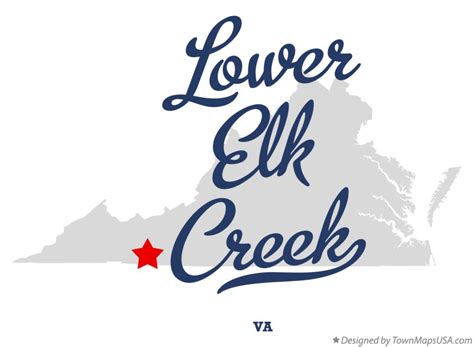 Map of Lower Elk Creek, VA, Virginia