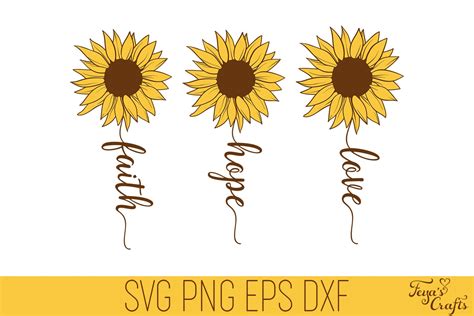 Faith Hope Love SVG Faith SVG Sunflower SVG Faith Hope Love | Etsy