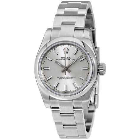 Rolex Oyster Perpetual Silver Dial Stainless Steel Ladies Watch 176200SSO - Oyster Perpetual ...