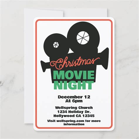 Christmas Movie Night Invitation | Zazzle