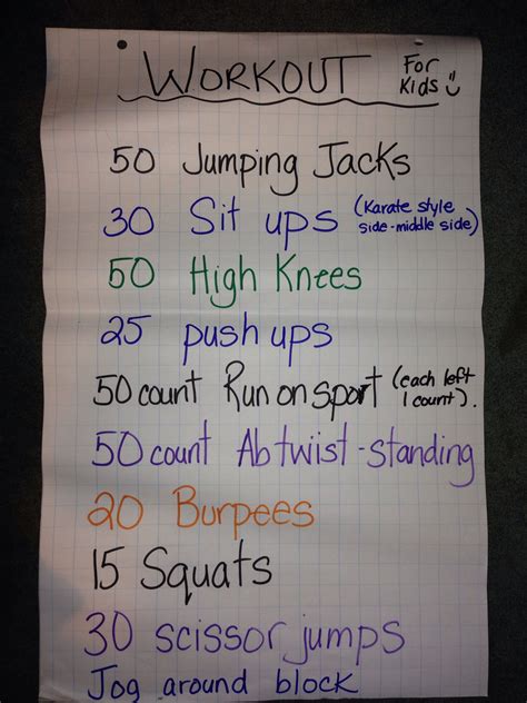 Workout for Kids My boys have to do this before they can get their ...