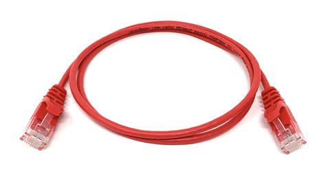 Red 7' Cat6 Slim Jacket Cable - 30awg Ethernet Patch Cable