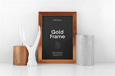 Free Gold Frame Mockup | Mockuptree