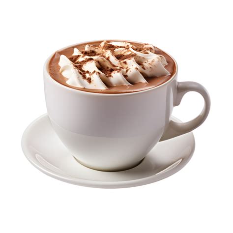 Cup of Hot Chocolate with Cream isolated on Transparent Background ...