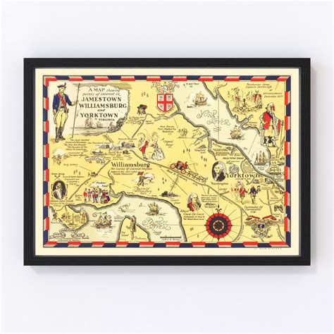 Vintage Map of Jamestown, Virginia 1930 by Ted's Vintage Art