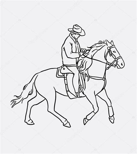 Cowboy On Horseback Drawing - kereen-blogreactions