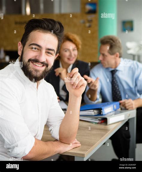 Freelance man after interview Stock Photo - Alamy