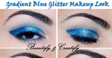 Beautify and Creatify: Gradient Blue Glitter Makeup Look