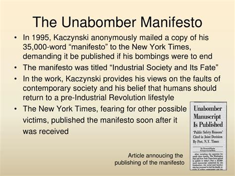 PPT - The Unabomber: Ted Kaczynski PowerPoint Presentation - ID:3603537