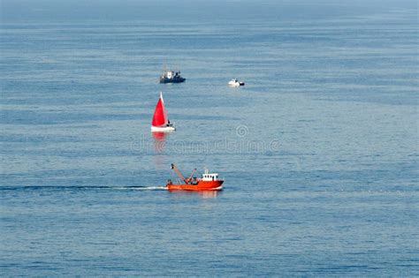 Sea Transport, High Sea with Different Types Vessel. Stock Photo - Image of mediterranean, boat ...