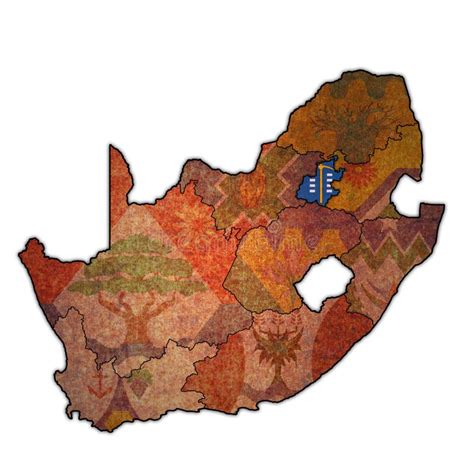 Gauteng Region on Administration Map of South Africa Stock Illustration - Illustration of region ...