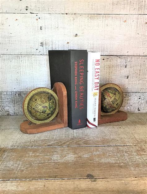 Bookends Globe Bookends Antique Wood Bookends Old World Map | Etsy | How to antique wood, Wood ...