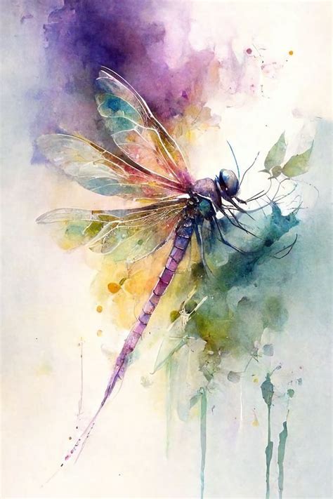 Dragonfly Watercolor Painting, Dragonfly Wall Art, Dragonfly Decor, Watercolor Painting ...