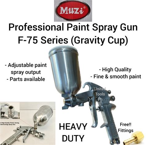 MUZI Professional Paint Spray Gun F-75 Series Gravity Cup HEAVY DUTY | Lazada PH