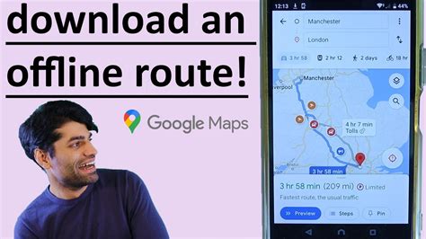 How to download an offline route on Google Maps - YouTube