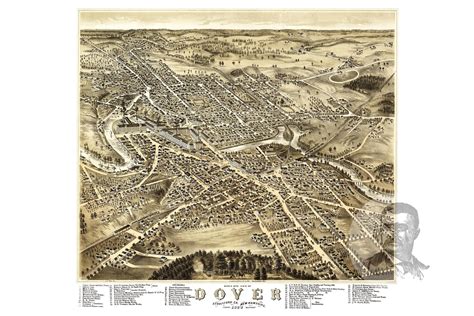 Dover Map 1877 Old Map of Dover New Hampshire Art Vintage - Etsy ...