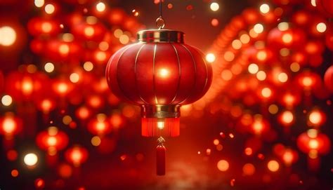 Premium Photo | Chinese new year background with lanterns