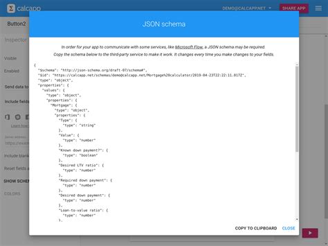 Calcapp — Feature: Use Microsoft Flow with JSON schema