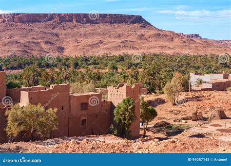 Oasis in the Sahara Desert, Morocco Stock Image - Image of building ...