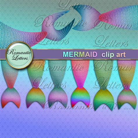 Mermaid Birthday Party Digital Clipart Invitations Clip Art - Etsy