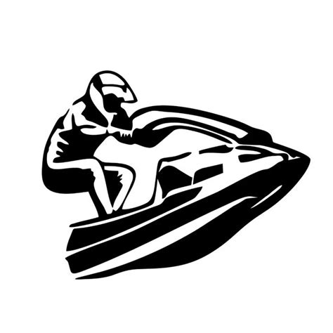 16cm*12.4cm Interesting Cartoon Jet Ski Silhouette Vinyl Car Sticker S9-0452 - Car Stickers ...