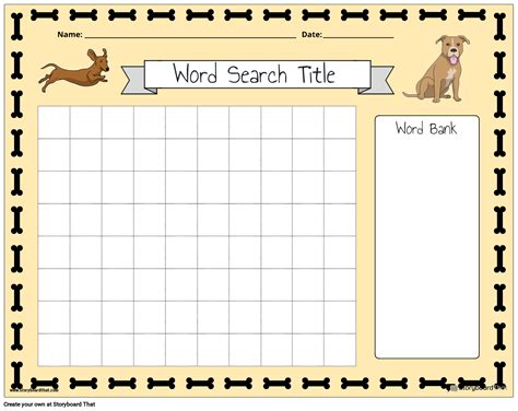 word search dog theme Storyboard por templates