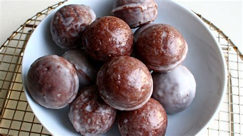 Glazed Chocolate Donut Holes Recipe Like Dunkin' Donuts