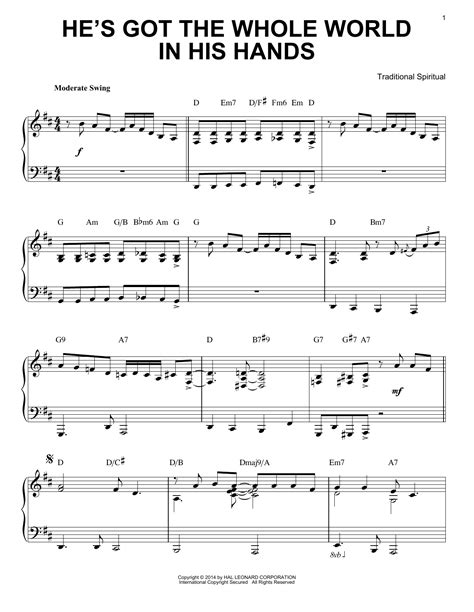 He's Got The Whole World In His Hands | Sheet Music Direct