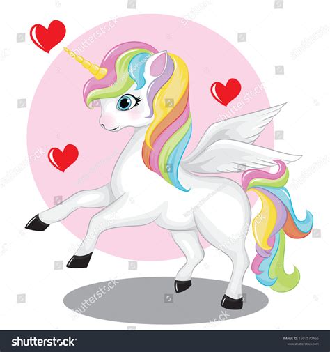 Cute Rainbow Unicorn Love Stock Vector (Royalty Free) 1507570466 ...