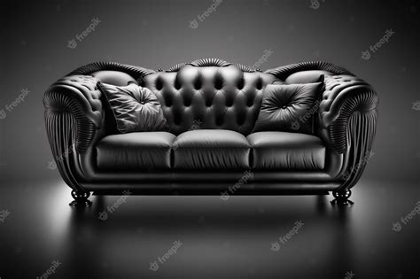 Premium AI Image | A black leather couch on a clean background