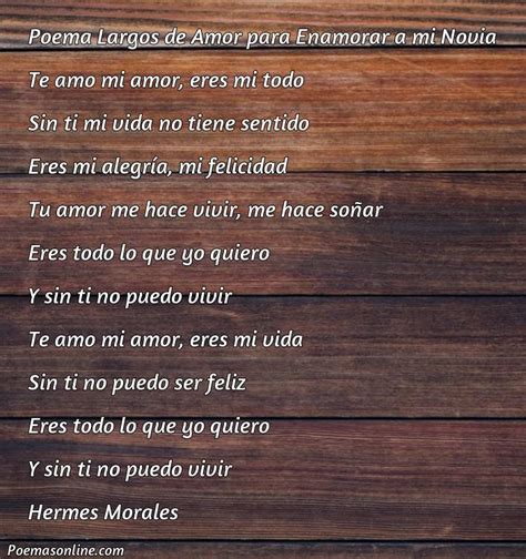 5 Mejores Poemas Largos de Amor para Enamorar a mi Novia - Poemas Online