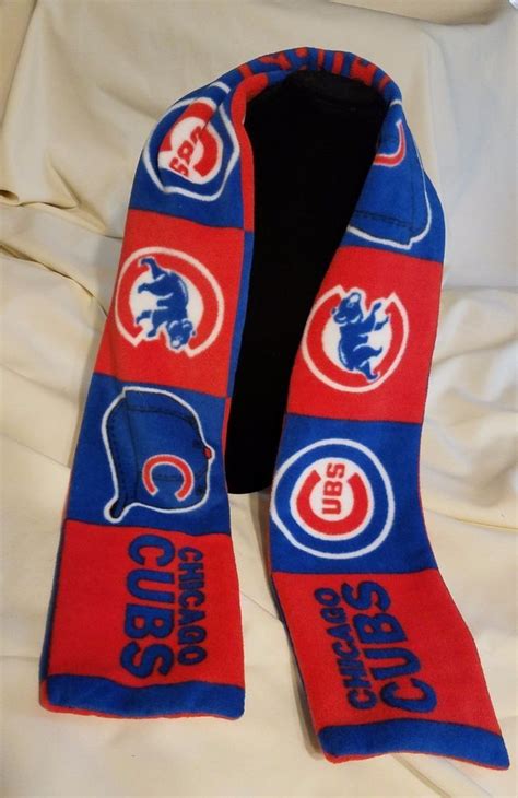 Hand Crafted MLB Chicago Cubs Fleece Scarf 58" long | eBay | Fleece ...