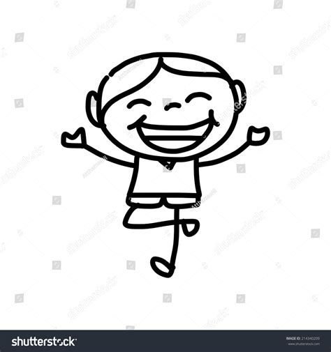 Hand Drawing Cartoon Happy Kids Stock Vector (Royalty Free) 214340209 | Shutterstock