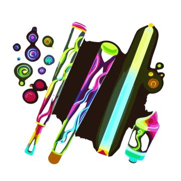 Glow Stick Vector, Sticker Clipart Bottle Of Liquid And A Pair Of Neon ...