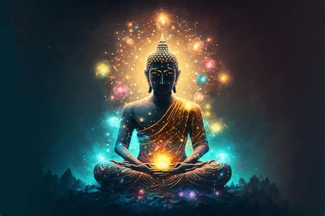 Ilustração de ia generativa de buda meditando em pose de lótus com ...