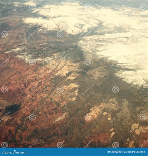 Aerial View of Utah and Arizona Border Stock Image - Image of covered ...