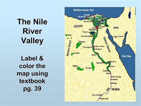 Labeled Nile River Delta Map