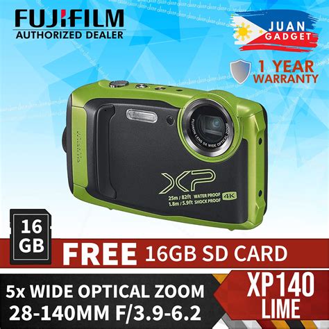 FUJIFILM FinePix XP140 Waterproof Digital Camera with 28-140mm Fixed Lens Shockproof Underwater ...