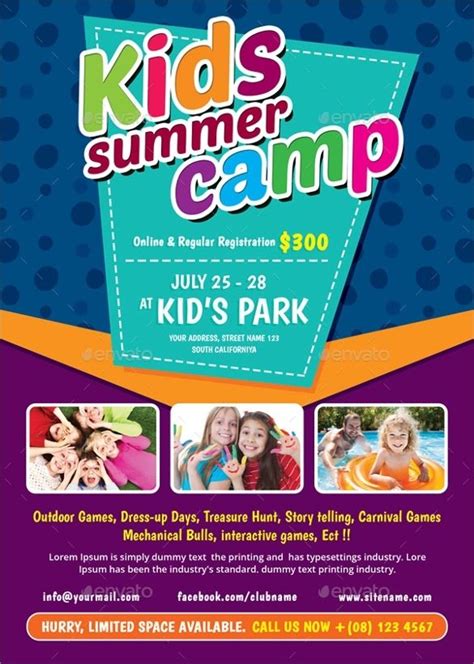 17 summer camp flyer templates word psd ai eps vector | Summer camps for kids, School brochure ...