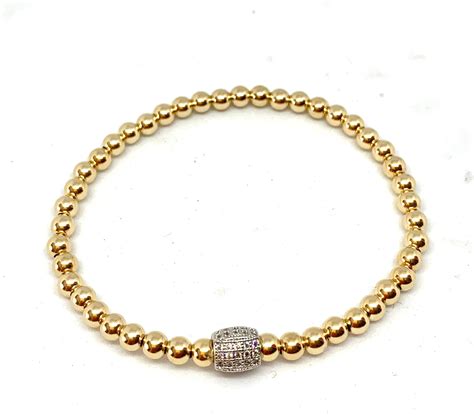 14k Gold Filled Beaded Bracelets with Gorgeous Gemstones