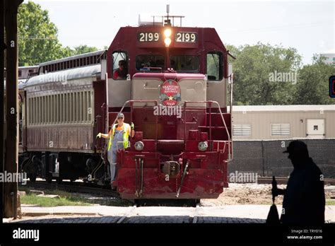 The Grapevine Vintage Railroad entering the stockyards in Fort Worth ...