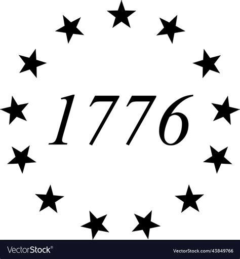 1776 with 13 star colonies patriotic usa american Vector Image