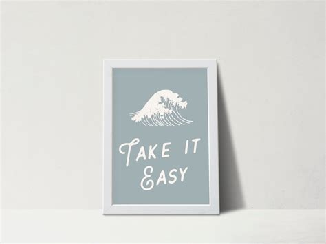 Take It Easy Print, Typography Print, Take It Easy Poster, Summer Wall Art, Beach Print ...